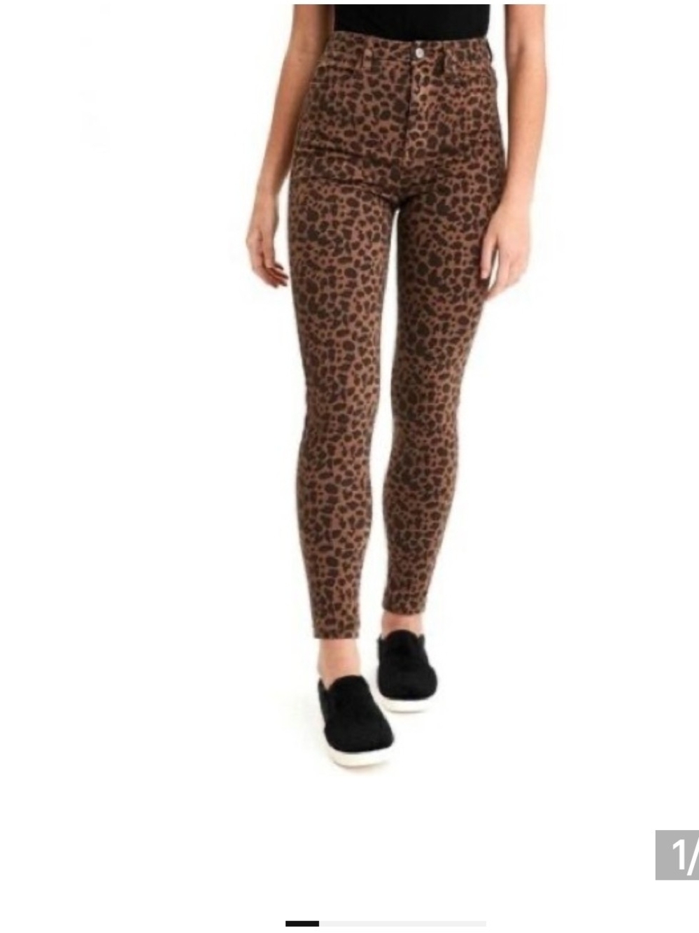 American Eagle Outfitters Leopard Print Skinny Jeans - Brown/Black